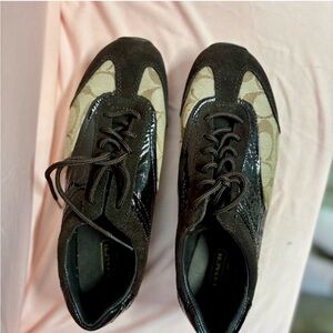 Coach Monogram Jacquard Sneakers | Brown & Tan | Size 7 | Vintage Style